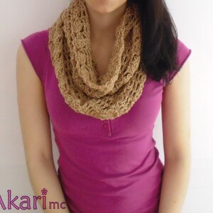 Infinity scarf crochet pattern. Easy level. Loops up to 3 times _ C06 image 4