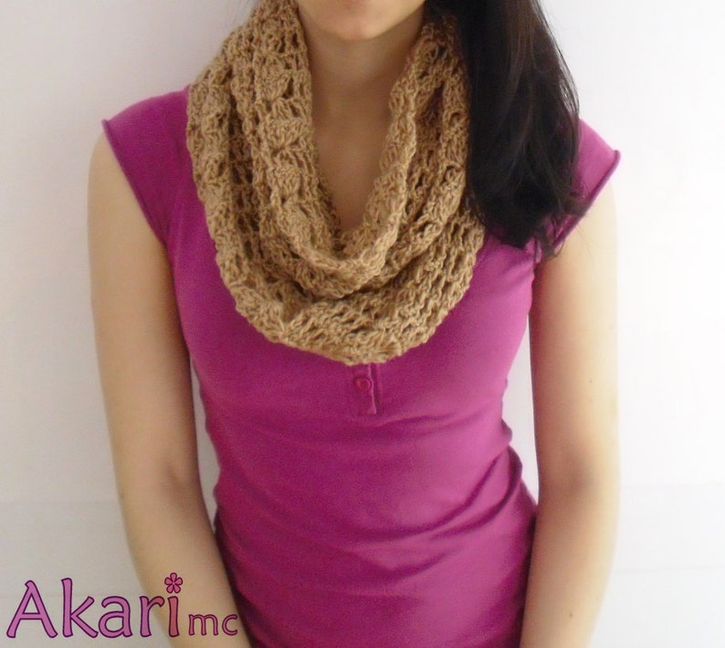 Infinity scarf crochet pattern. Easy level. Loops up to 3 times _ C06 image 4