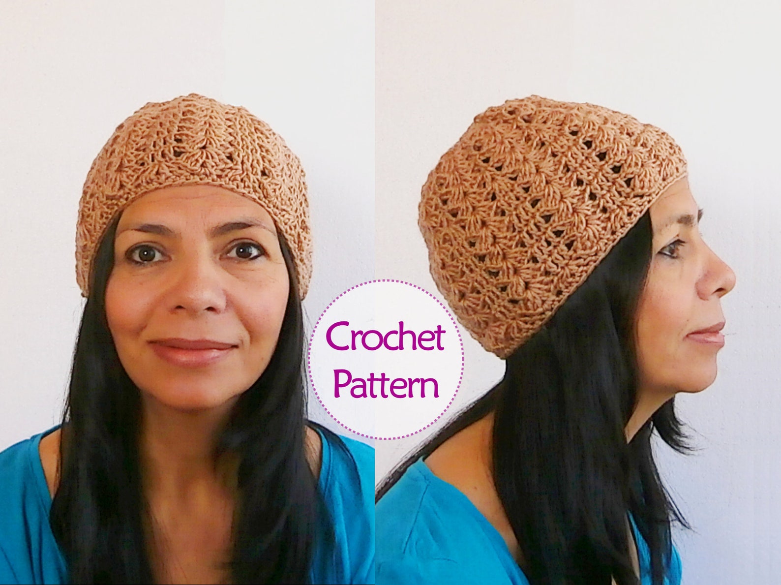 Lacy Crochet Hat Easy Level Pattern // CASCADE Beanie Crochet Pattern ...
