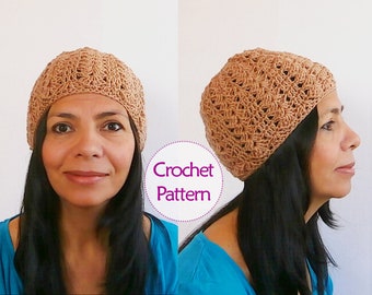 Lacy crochet hat easy level pattern // CASCADE beanie crochet pattern _ C26