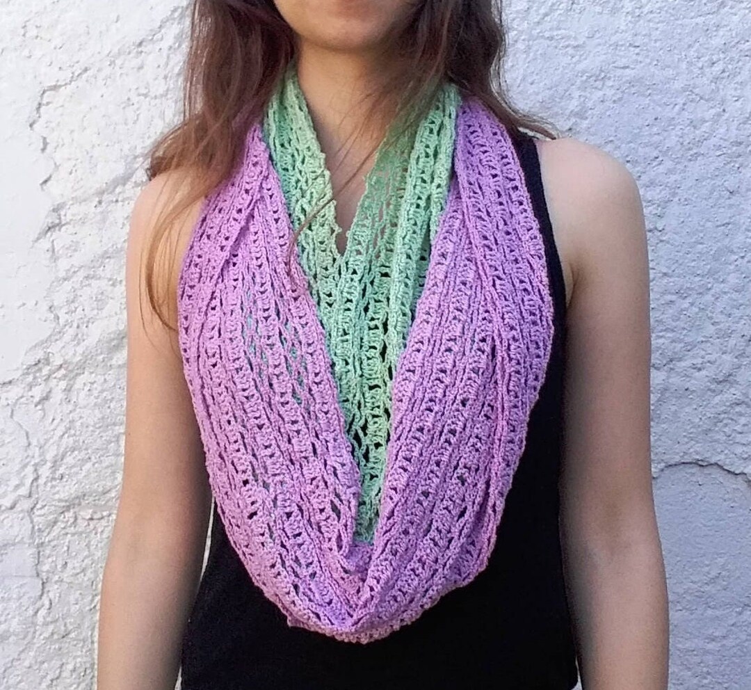 Crochet Lace Circle Scarf. Lightweight Infinity Scarf Pattern PRIMAVERA Scarf Crochet Pattern C50 Etsy