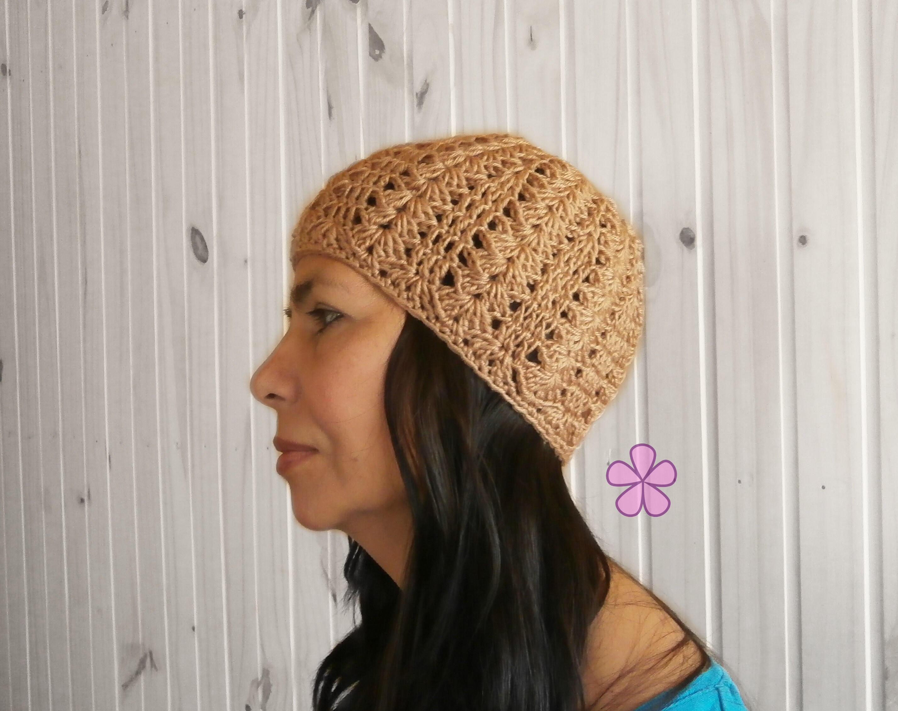 Lacy Crochet Hat Easy Level Pattern // CASCADE Beanie Crochet Pattern ...