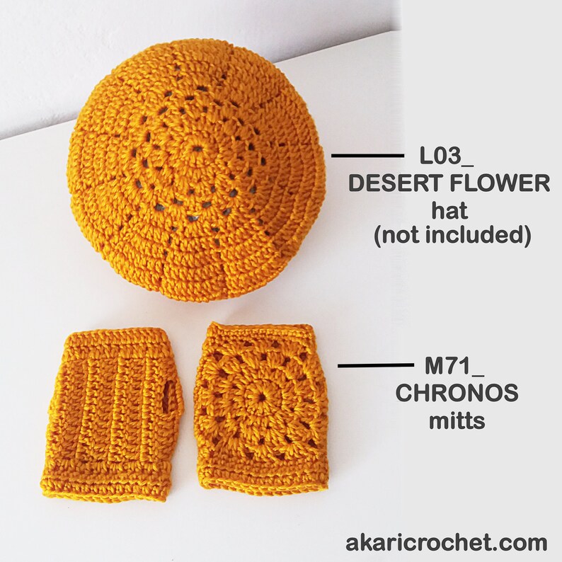 Short fingerless gloves crochet pattern. Lace granny square mitts // CHRONOS mitts crochet pattern _ M71 image 5