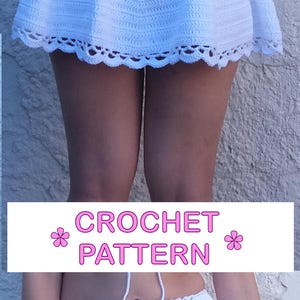 Crochet circle skirt with scalloped edge. High waist skirt pattern // CAMPANILLA skirt crochet pattern _ M65 image 6