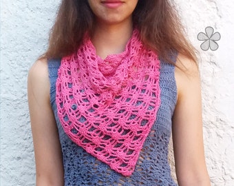 Lace bandana crochet pattern. Triangle scarf. Crochet shawl // DEJA VU bandana pattern_ M67