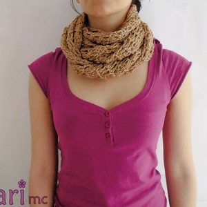 Infinity scarf crochet pattern. Easy level. Loops up to 3 times _ C06 image 3