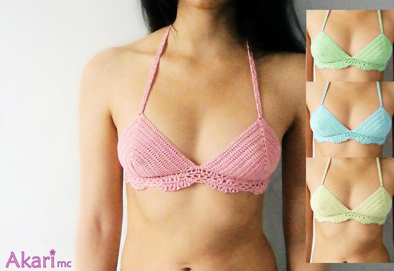 1 pattern FREE. 4 crochet bikini tops. Sexy crochet bikini top pattern. Instant download_ PBK1 image 5