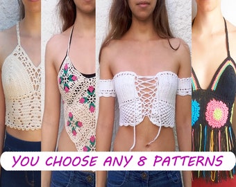 YOU choose any 8 crochet patterns and get 2 of them for FREE _ PD08