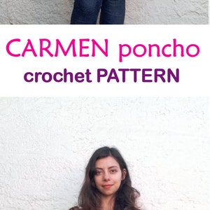 Cozy crochet poncho Pattern. 2 positions // The CARMEN poncho _ C53 image 8