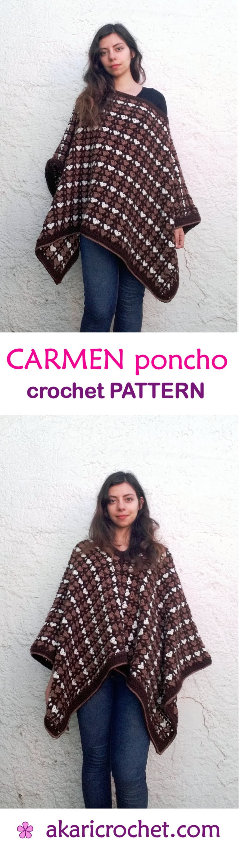 Cozy crochet poncho Pattern. 2 positions // The CARMEN poncho _ C53 image 8