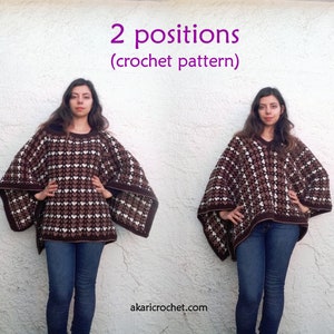 Cozy crochet poncho Pattern. 2 positions // The CARMEN poncho _ C53 image 3