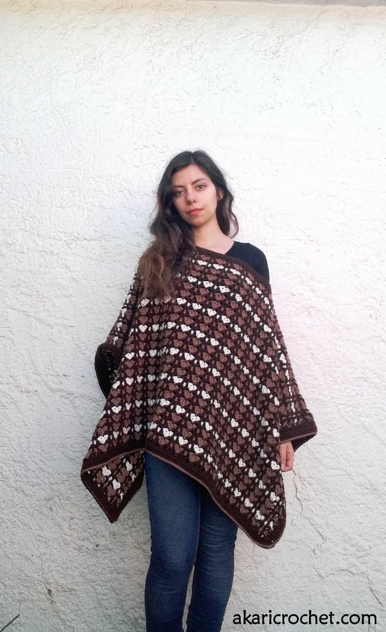 Cozy crochet poncho Pattern. 2 positions // The CARMEN poncho _ C53 image 4