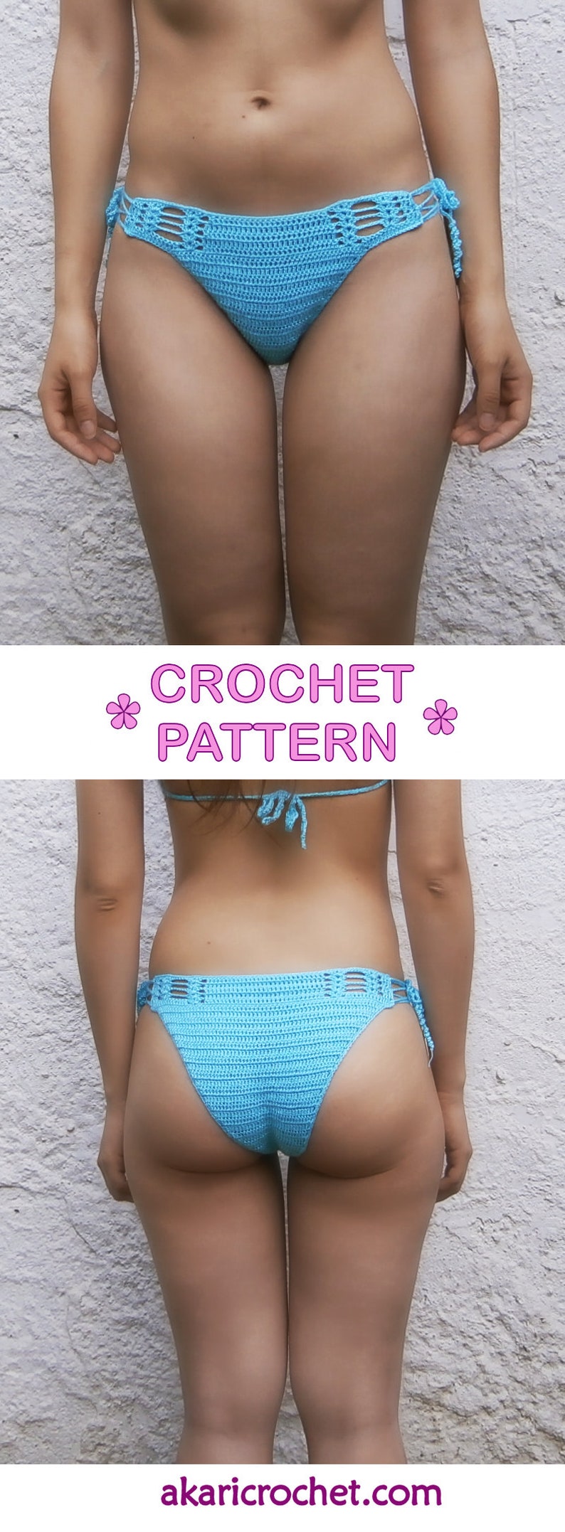 Crochet bikini panties pattern. Bikini bottom crochet pattern // BLOSSOM bikini panty _ M54 image 7