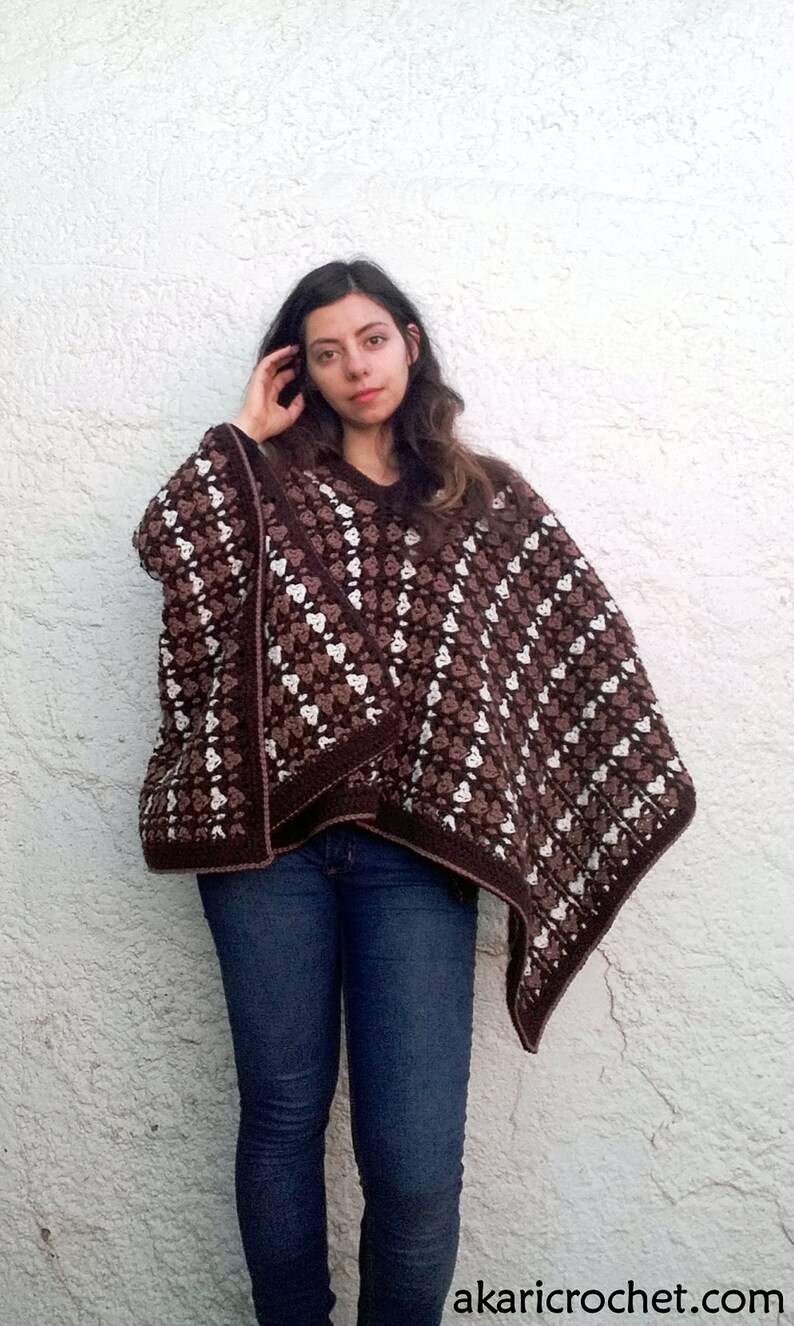 Cozy crochet poncho Pattern. 2 positions // The CARMEN poncho _ C53 image 6