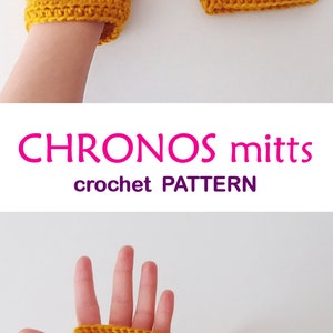 Short fingerless gloves crochet pattern. Lace granny square mitts // CHRONOS mitts crochet pattern _ M71 zdjęcie 7