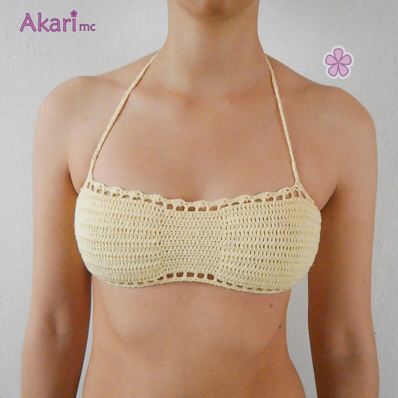 Scalloped bandeau bikini top Crochet Pattern. Bikini bra PDF Etsy