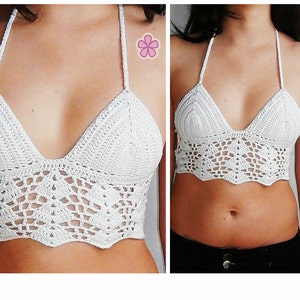 1 PATTERN FREE. 4 crochet crop tops. 3 lacy tops 1 fringed top Crochet Pattern Pack. Instant download_ PCT2 image 5