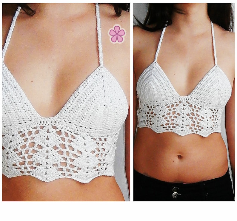 1 PATTERN FREE. 4 crochet crop tops. 3 lacy tops 1 fringed top Crochet Pattern Pack. Instant download_ PCT2 image 5