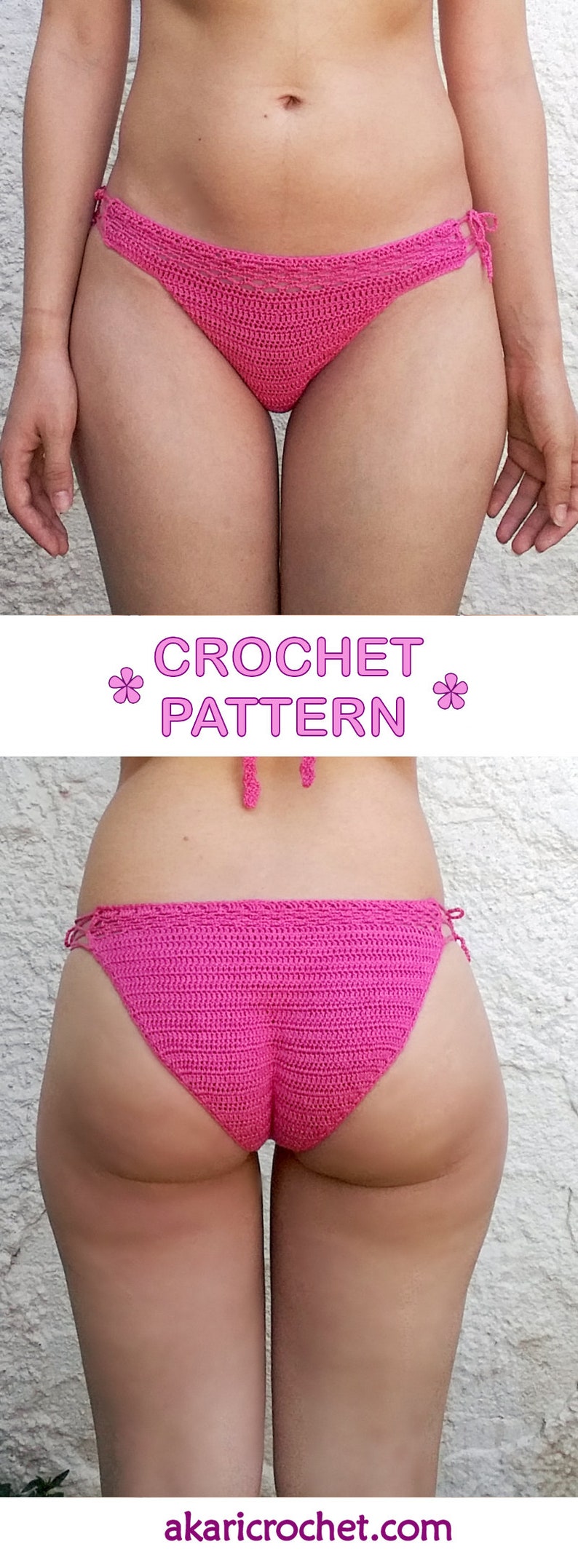 1 FREE. 4 crochet bikini panties pattern pack. Bikini bottoms crochet pattern _ PBP1 image 4