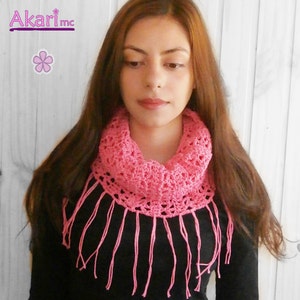 1 pattern FREE. 4 Crochet Circle Scarves Patterns. 2 cowls 2 infinity scarves 1 lacy fringe cowl _ PCS2 image 5