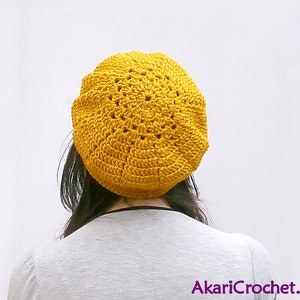 Crochet beret PDF pattern. Kids & adults hat. Easy level crochet hat pattern // DESERT FLOWER hat_ L03 image 6