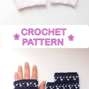 Fair isle / tapestry crochet mitts pattern. Fingerless gloves crochet pattern // THREE HEARTS pattern _ M59 image 7