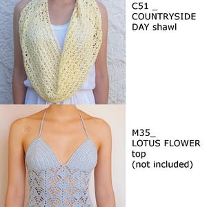 Rectangular little shawl Crochet Pattern. Lightweight lace scarf // COUNTRYSIDE DAY shawl _ C51 image 3