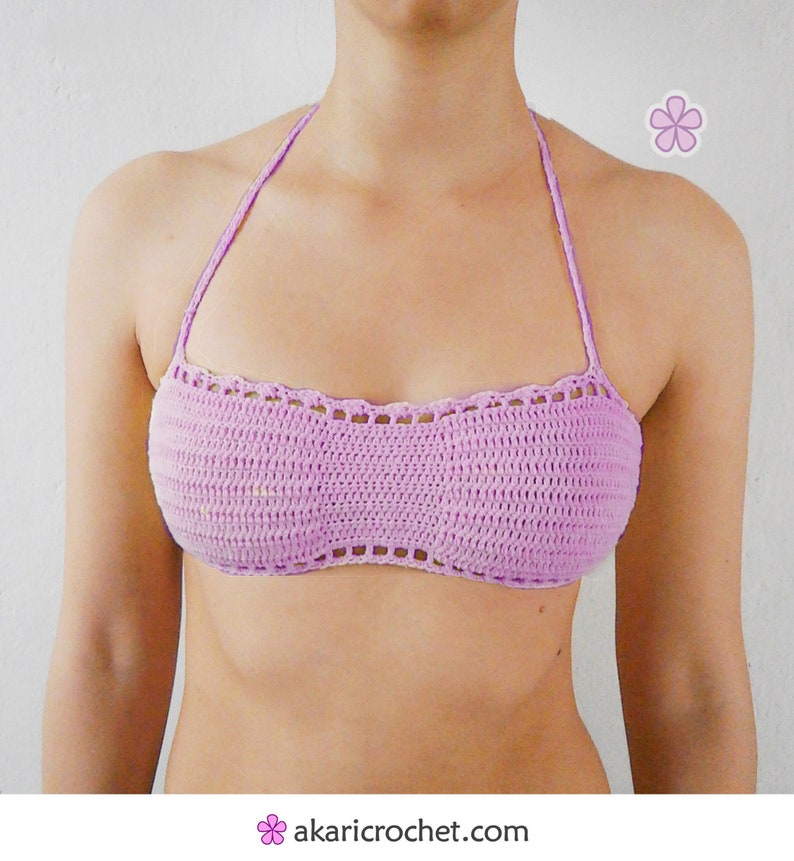 Scalloped bandeau bikini top Crochet Pattern. Bikini bra PDF crochet pattern _ C27 image 1