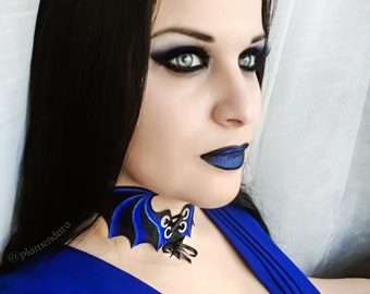 BLUE BAT WINGS Corset Choker