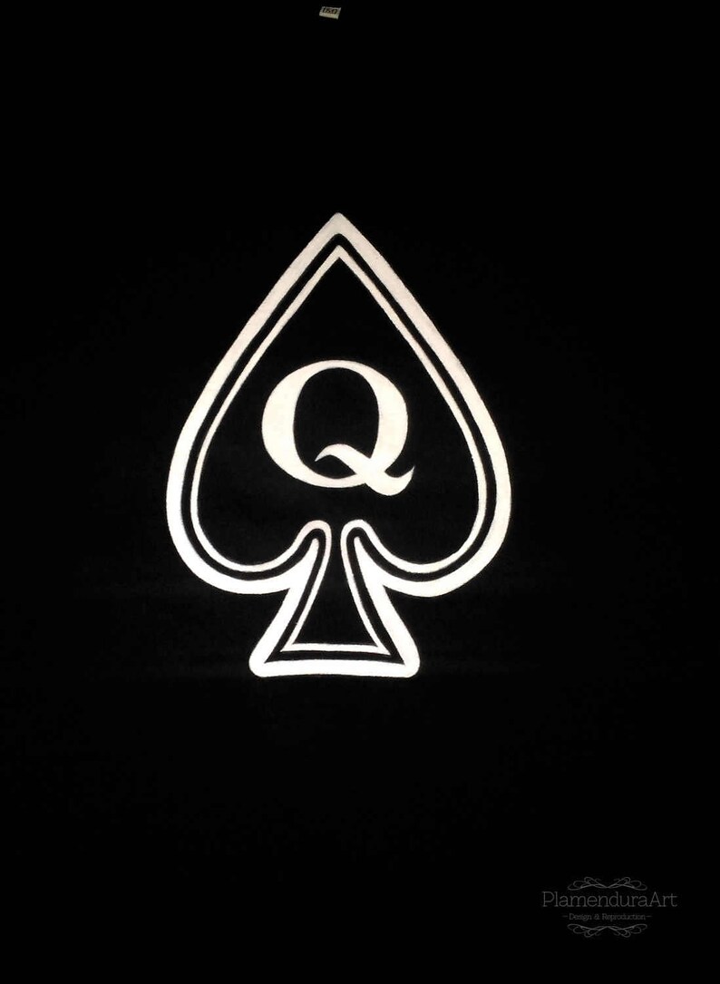 The QUEEN of SPADES HandPainted TShirt Tee Custom Made Etsy