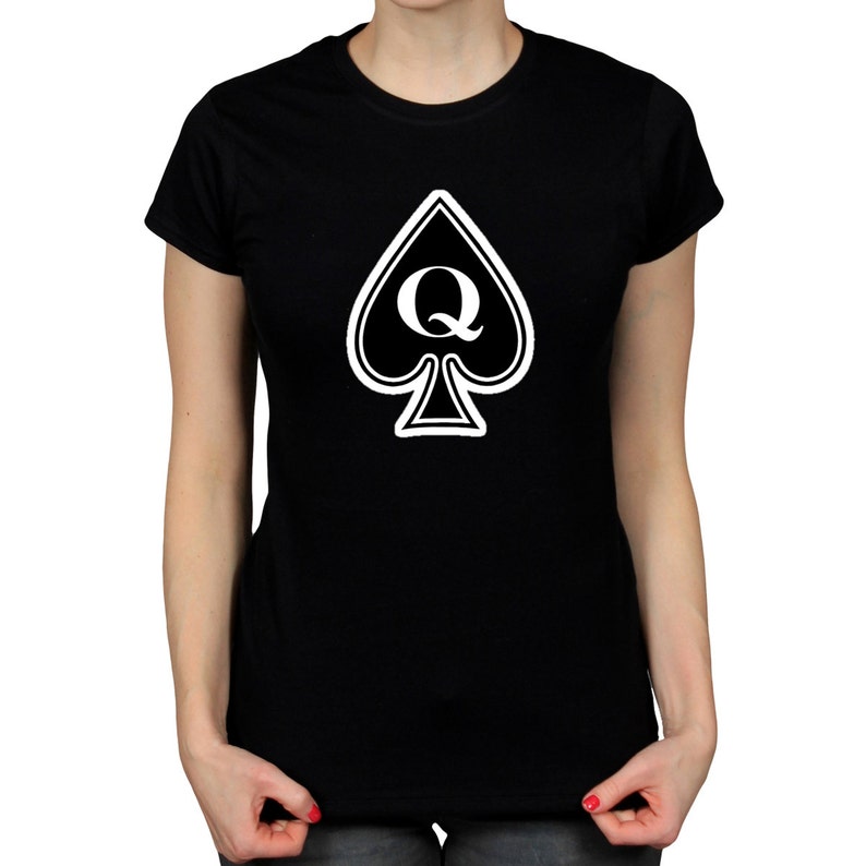 The QUEEN of SPADES HandPainted TShirt Tee Custom Made Etsy