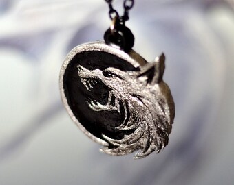 Witcher Wolf Medallion Handmade Necklace Geralt Cosplay Jewellery. Personalized