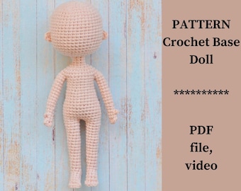 Crochet Body Doll PATTERN, Amigurumi dolls tutorials, Stuffed dolls, Amigurumi crochet