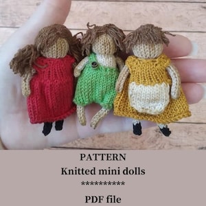 PATTERN Knitted mini dolls and cat toy, Doll Knitting Pattern, Knitted mini Dolls, Toy Knitting Pattern, Vintage Knitting Doll Patterns
