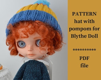 Knitting Pattern for 12 Inch Doll Hat: Miniature Beanie (PDF Instant Download)