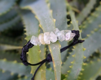 Prehnite bracelet, braided protection wristband, love stone, unisex stacking bangle, men jewelry