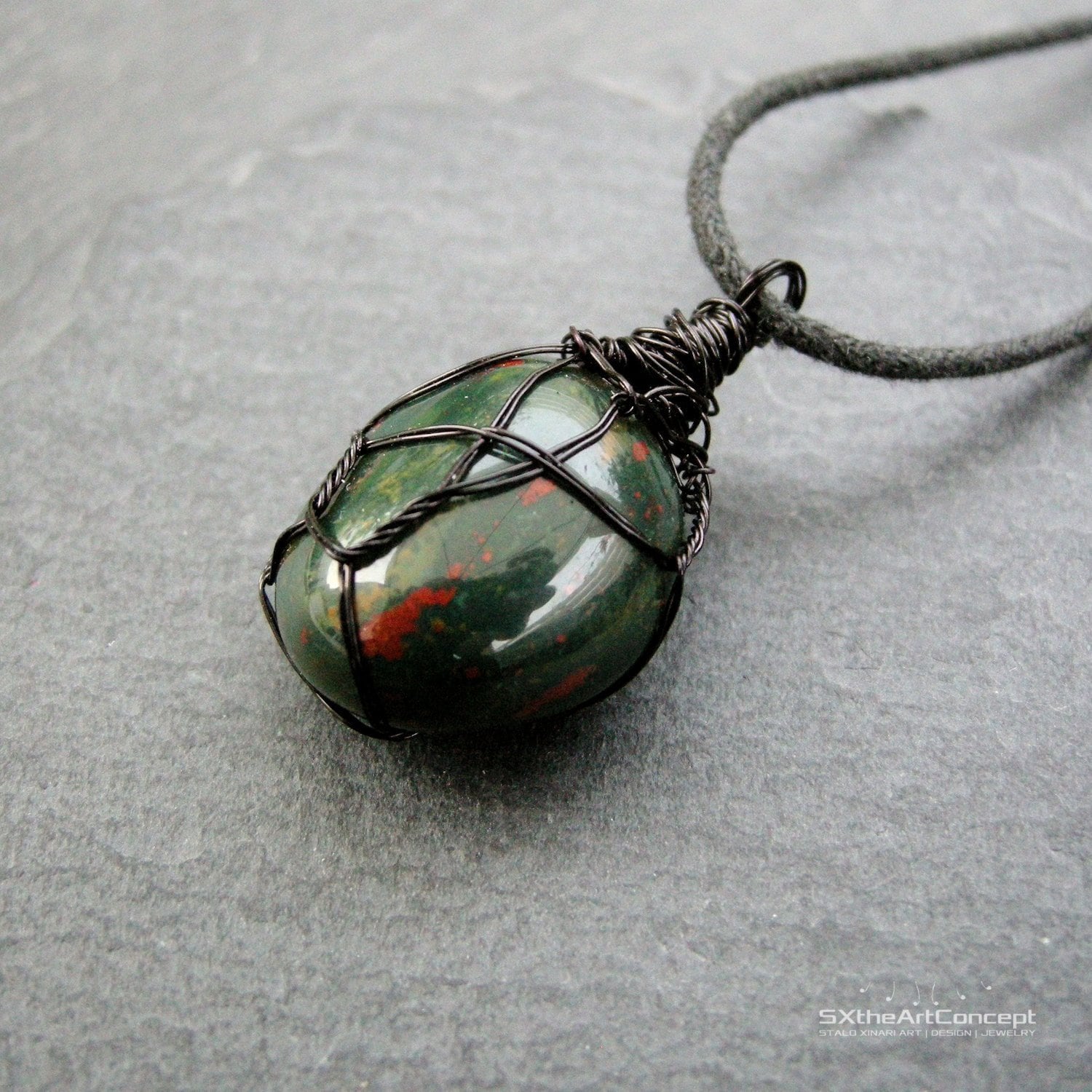 Bloodstone Pendant Heliotrope Unisex 