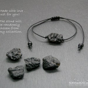 Tektite bracelet, extraterrestrial meteorite stone, adjustable stacking wristband, unisex jewelry image 9