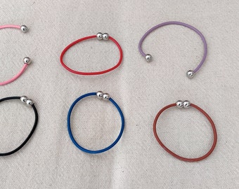 Bracelets en cuir rond - fermoir boule - 6 couleurs