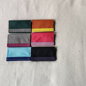 Portes cartes bicolores en cuir 6 modèles