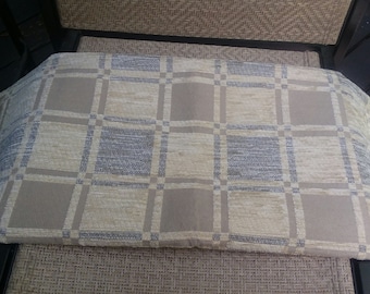 Scout Stripe Mist by Fabricut Velvet Seaglass Mist Beige Stripe Fabric Upholstery Remnant