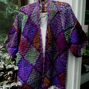 Boho...crochet Granny Square Jacket.......size Large to Extra Large ...