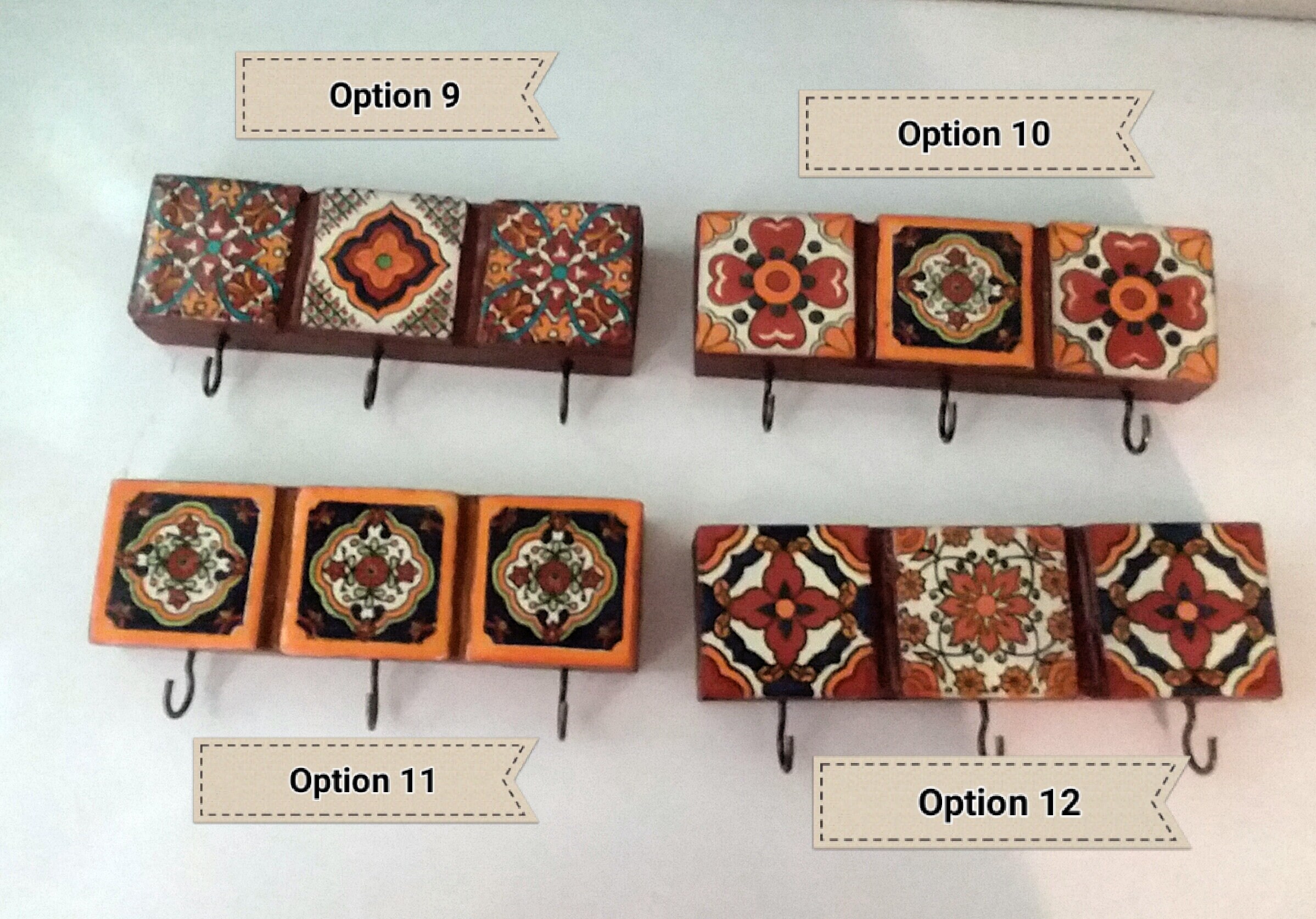 Decorative Tile Key Holder..Mexican Talavera Tiles with 3 Dark Etsy