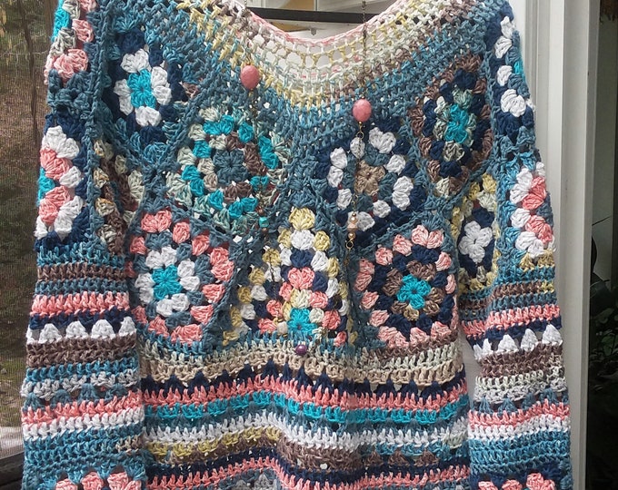 Boho....crochet Granny Square Patchwork - Etsy
