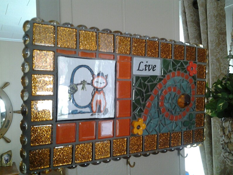 Mosaic Tile Key Holder/ Wall Hanging....exotic and Etsy