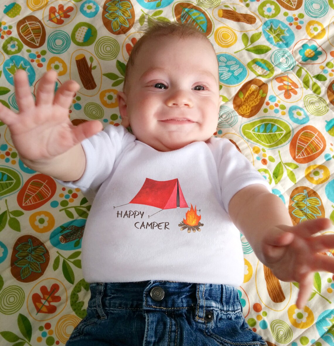 Cute Baby Bodysuit Unique Baby Clothes Camping Baby Shower Etsy