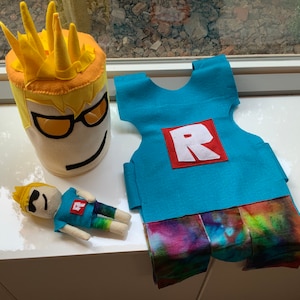 Custom Roblox FULL costume with matching Mini plush toy- BEST VALUE