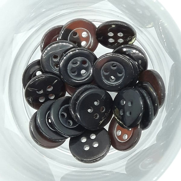 12 pieces (0.27 - 0.30 Euro/piece) 10 mm - 12 mm genuine mother of pearl buttons natural CEBU BROWN clean back 4-hole for blouses, shirts, gyönyház-gombok