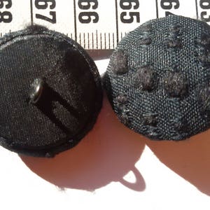 6 pieces 0.80 Euro 1.10 Euro / piece vintage fabric buttons coat BLACK with nub structure Button Bouton gomb кнопки כפתורים image 1