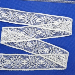 5m X 23mm (0,50 Euro / Meter) Vintage Feine Saum Spitzenborte WEISS oder Rosa Hell 23mm breit nicht elastisch Encaje Csipke
